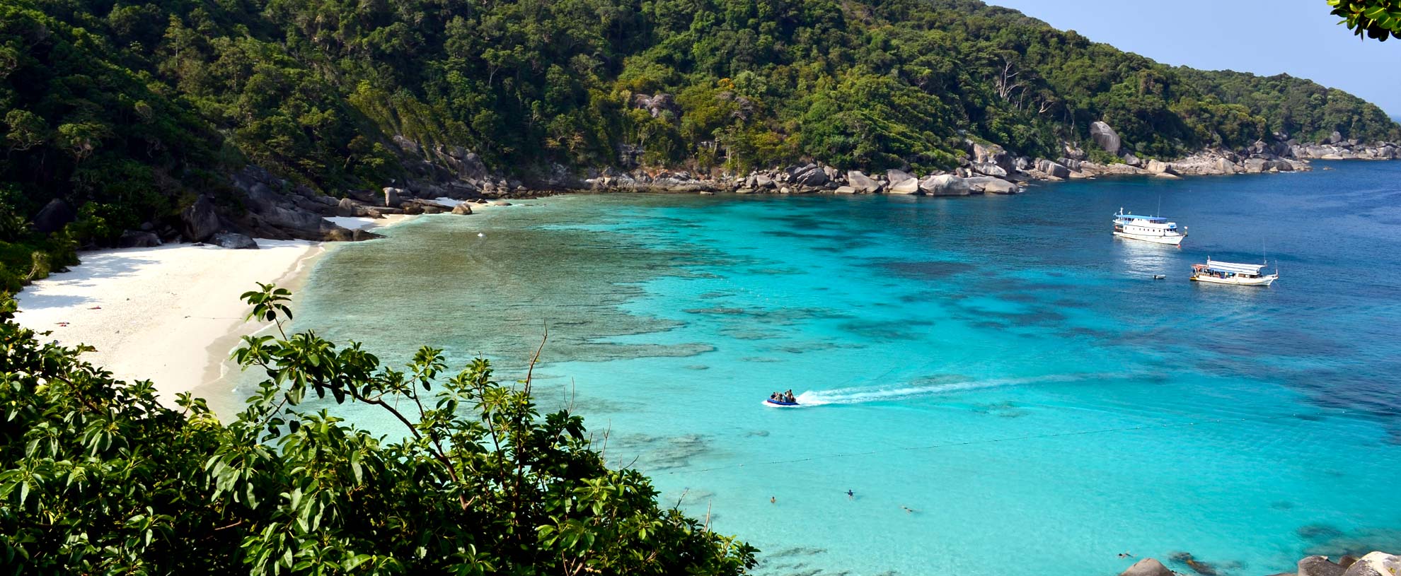 Donald Duck bay and  beach from Similan Island no.8 lookout
