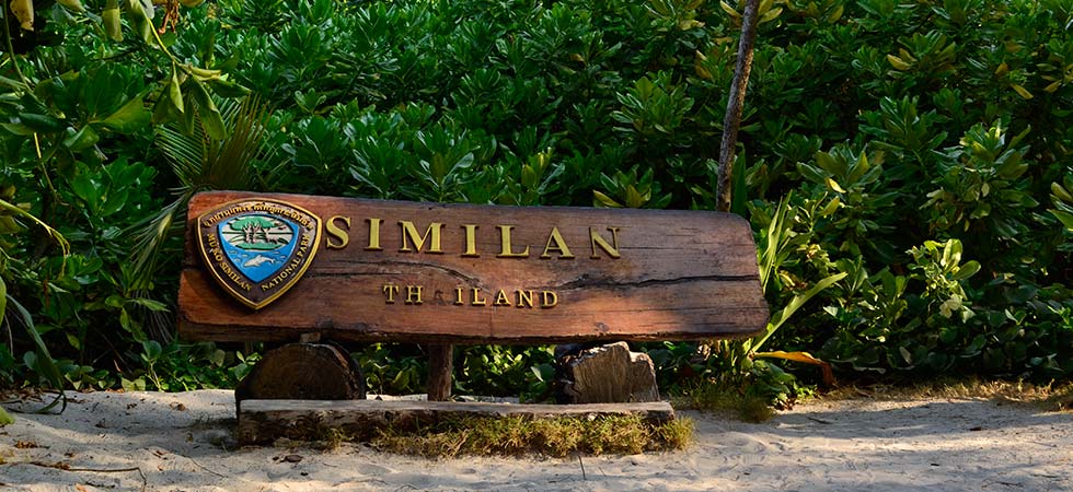 Similan Islands national marine park sign