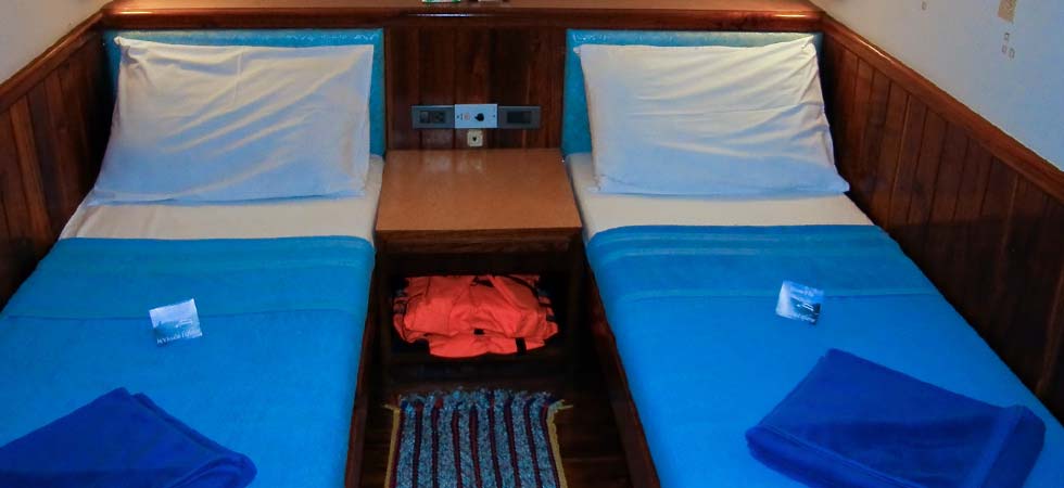 Inside look at the standard liveaboard cabins on the Scuba Explorer